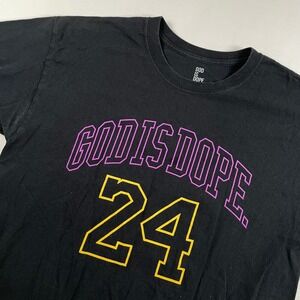 God Is Dope 24 Mamba Purple Yellow T Shirt Men's Large Cotton